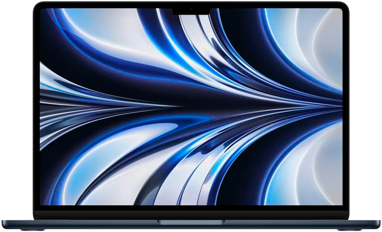 Notebook MacBook 2022 Apple com chip M2 tela Liquid Retina de 13.6 polegadas 16GB de RAM 256 GB de SSD. Meia noite