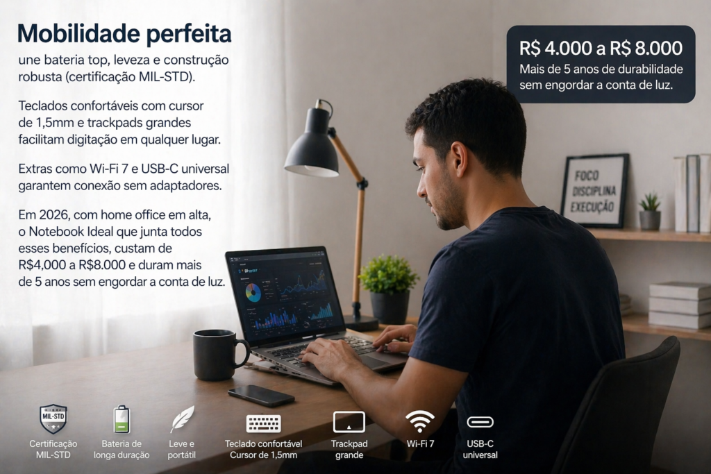 Uma Mobilidade Perfeita de um Notebook Ideal Precisa combinar.