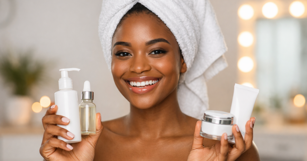 Produtos de SkinCare Barato 2026 1 Modelo no seu dia adia, rotina de uma pele saudável com Produto de Skincare Barato