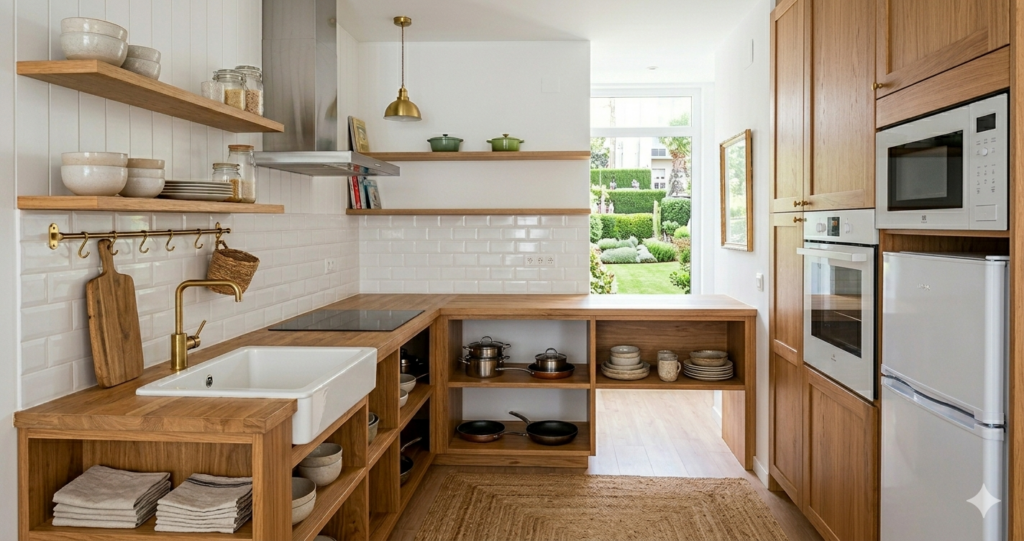 Como Fazer Decoração de Cozinha Simples Gastando Pouco. 2 Decoração de cozinha pequena moderna